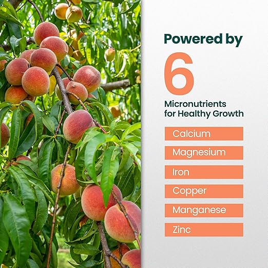 16oz Peach Plant Fertilizer - Makes 16 Gallons of Peach Tree Fertilizer for Peaches, Liquid Plant Food with Macronutrients + Micronutrients for Bigger, Sweeter Fruits, Healthy Growth & Strong Roots