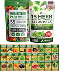 HOME GROWN 70 Variety Vegetable & Herb Seeds 32,000+ USA Non-GMO Heirloom Survival Seeds Garden Kit for Spring, Fall, Winter Indoor & Outdoor Planting Starter Set for Home Gardeners & Preppers