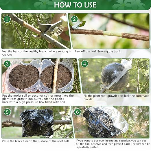 SupKing 8 Pcs Plant Rooting Grow Propagation Ball Air Layering Pods Clear Assisted Cutting Rooting Reusable Plant Rooting Device High Pressure Ball Grafting Device Root Box for Plants