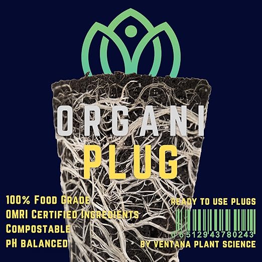 VPS OrganiPlug Hydroponic Seed Starter Plugs, 100 Pack, Rapid Root Planting Pods for Seedling, Clone, Cutting, Promotes Plant, Flower, Vegetable Growth w/Organic Soil Ingredients, Fits Standard Tray