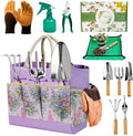 Garden Tool Set, 10 PCS Gardening Essentials, Stainless Steel Garden Hand Tools with Tote Bag, Well-Designed Gardening Supplies Kit Gifts for Women Men Gardeners
