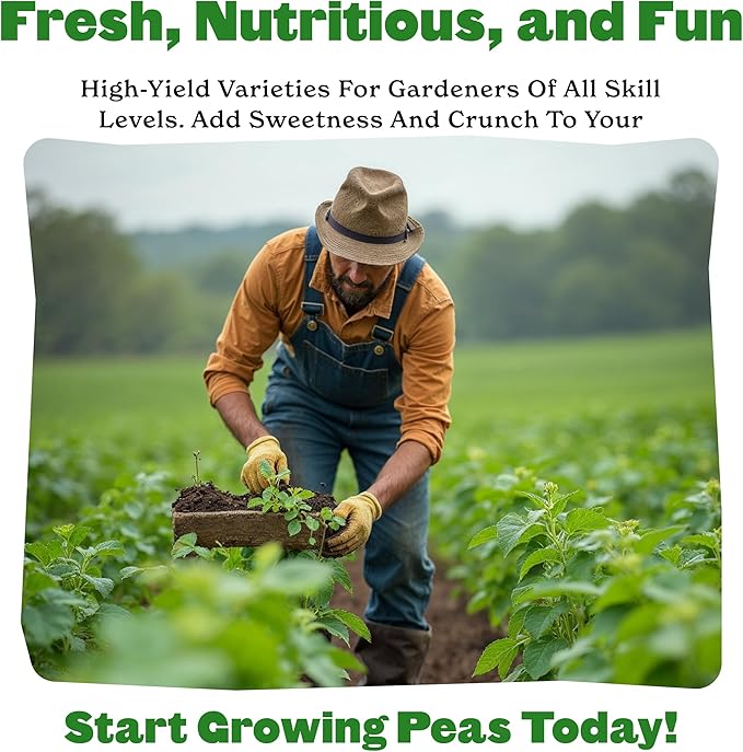 Epic Gardening Pea Seed Bundle - 2 Non-GMO Varieties, Includes Oregon Giant Snow Peas & Patio Pride Snap Peas, Perfect for Snacking, Stir-Fries & Fresh Salads, Ideal for Any Garden