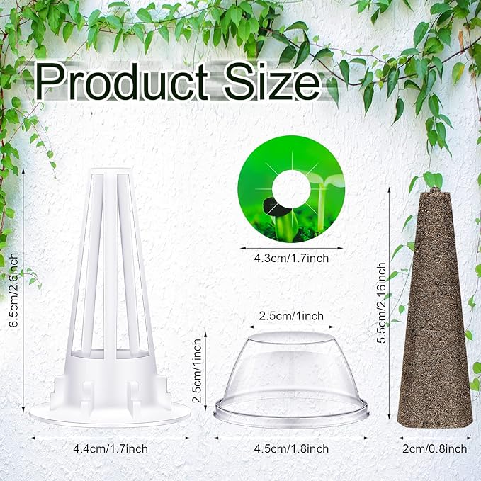 Vesici 240 Pieces Hydroponic Pod Kit Including Grow Baskets Grow Sponges and Domes Pod Labels Hydroponics Growing Kit for Garden Indoor