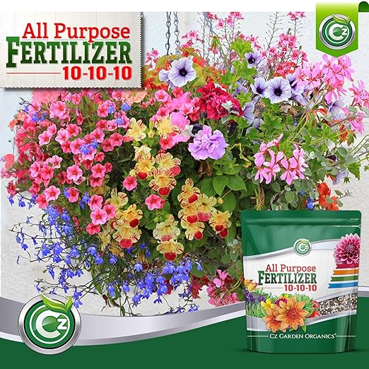 10-10-10 All Purpose Fertilizer - Made in USA - Micronutrients Plant Food for Indoor/Outdoor Plants, Flower Gardens, Fruit & Vegetable Gardens, Trees & Lawns! (All Purpose Fertilizer 4LB)