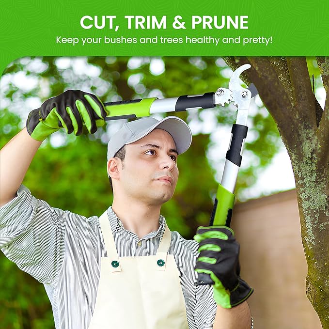 GARDEN GURU Bypass Loppers Tree Trimmer Clipper 3X Cutting Power Gardening Loppers Pruning Shear, Comfort Grip Handles, High Carbon Steel Blade, Heavy Duty Branch Cutter, Cut Thick Branches w Ease (2)