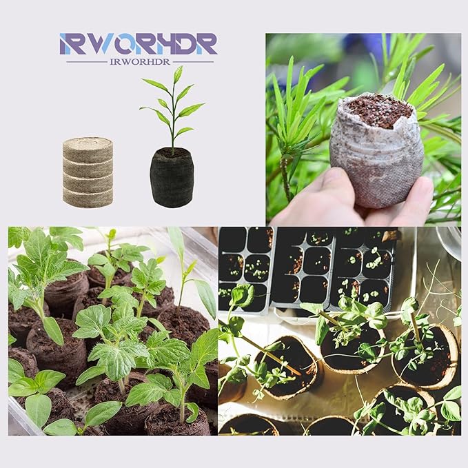 50mm 56 Pcs Peat Pellets Seed Starter Soil,Compressed Seed Starting Soil Peat Pellet for Seed Starting of Plants, Fruits, Vegetables, Flowers, Easy Planting and Transplanting