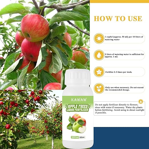 Organic Microbial Probiotic Fertilizer for Apple Trees & Fruit Trees, 10oz (300ml) Natural Fermented Liquid Plant Nutrient for Roots, Leaves & Fruit