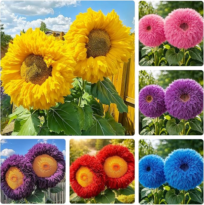 95+ Sunflower Seeds to Plant - Heirloom and Non-GMO Teddy Bear Sunflower Seeds for Planting - Blooms for Pollinator Support