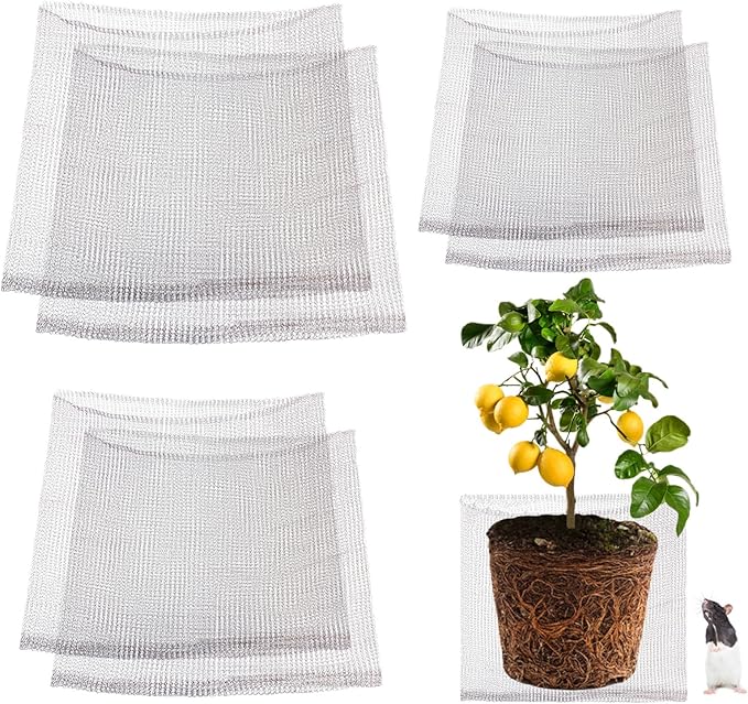 Foyego 6 Pack Root Guard Baskets for Plants, Underground Stainless Steel Wire Mesh Cages Gopher and Vole Wire Basket for Plants Root Protection（1Gallon/3Gallon/5Gallon）