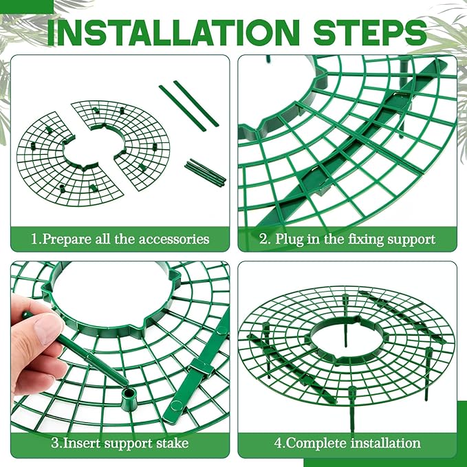 12 Sets Round Strawberry Plant Support with Mesh Plant Cover, Strawberry Growing Kit with Iron Nails for Garden Vegetables Keep Berries Clean