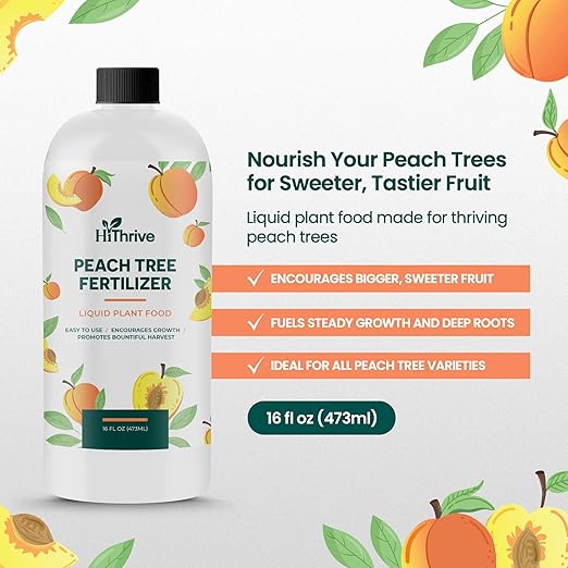 16oz Peach Plant Fertilizer - Makes 16 Gallons of Peach Tree Fertilizer for Peaches, Liquid Plant Food with Macronutrients + Micronutrients for Bigger, Sweeter Fruits, Healthy Growth & Strong Roots