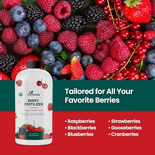 32oz Berry Fertilizer - Makes 32 Gallons of Fruit Tree Fertilizer for Elderberry, BlackBerry & More, Nutrient-Rich Liquid Plant Food for Strong Roots, Healthy Growth, and Flavorful Fruits