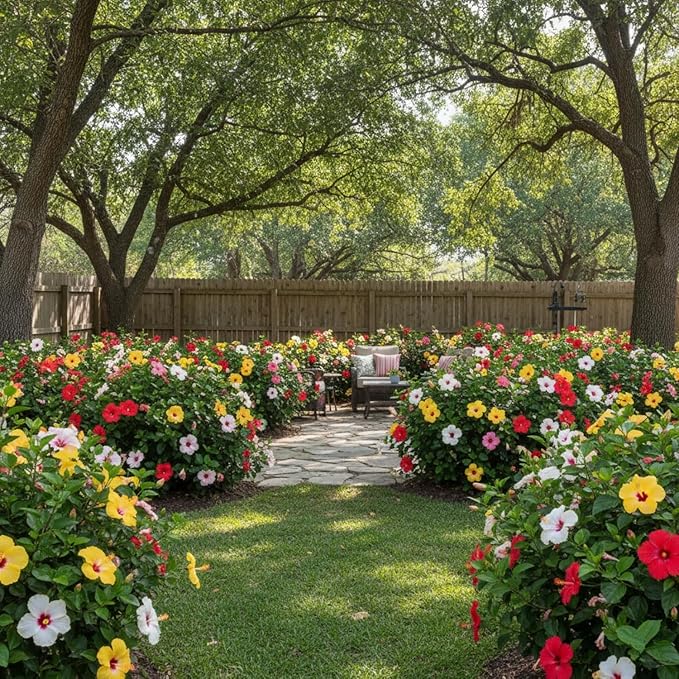 100 Hibiscus Seeds for Planting Perennial Flower Seeds for Outdoor Garden Tropical Hibiscus Flowers to Attract Pollinators Colorful Blooming Flower Seeds
