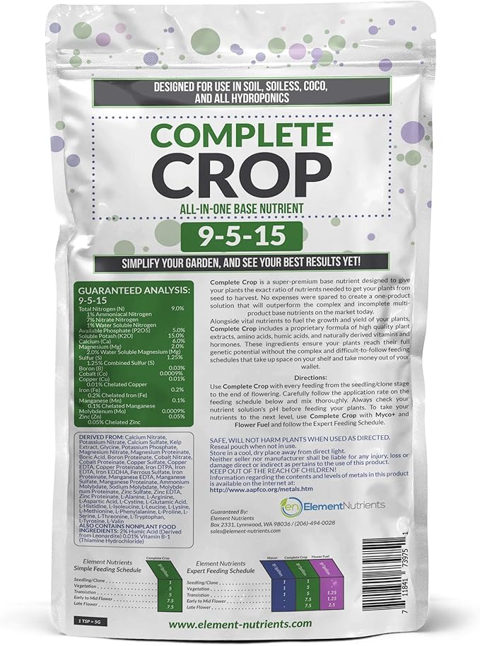 Complete Crop 9-5-15 - All-in-One Plant Food by Element Nutrients (1000g)