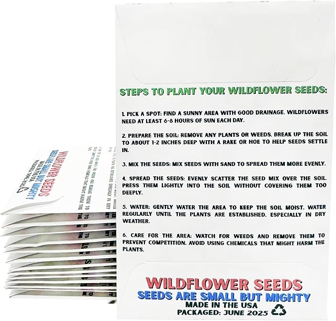 Custom Seed Packets Bulk Prefilled With Wildflower Seeds Wedding Party Favors Personalized for Bridal Shower Guest Wedding Baby Business Logo