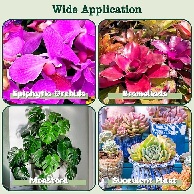 Orchid Potting Mix, 1 Quart Orchid Bark Potting Mix with Pine Bark, Coco Peat & Perlite, Orchid Bark for Indoor Plants, Orchid Soil with Excellent Water Retention & Ventilation