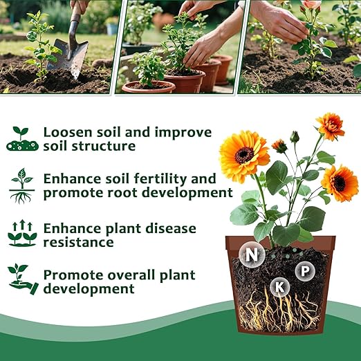 11.28OZ Slow Release Fertilizer - 17-17-17 Organic Plant Food All Purpose Plant Fertilizer for Most Potted,Fruit & Vegetable,Bulbs,Flowering,Leafy Plants Indoor & Outdoor Garden Fertilizers