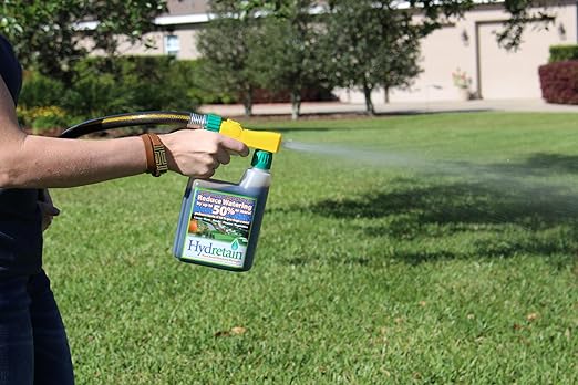 Hydretain Root Zone Moisture Manager - Drought Protection and Moisture Control for Lawns, Gardens, Containers - Reduces Watering, Delays Wilt - Covers up to 5,000 Sq Ft (32 Fl Oz., RTS)