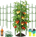 6-Pack Tomato Cage for Garden Plant Support 48 INCH Garden Stakes Adjustable Tomato Cage for Climbing Plants Pots Vegetables Flowers Fruits (6, 48 Inches)