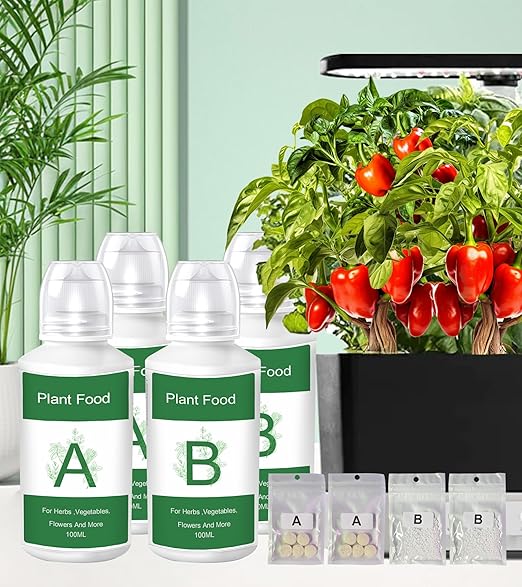800ml Hydroponics Nutrients Fit for AeroGarden Hydroponic Indoor Garden, Hydroponics Supplies A&B Plant Foods hydroponic Nutrient Solution for Vegetables Fruits Flowers Thrive