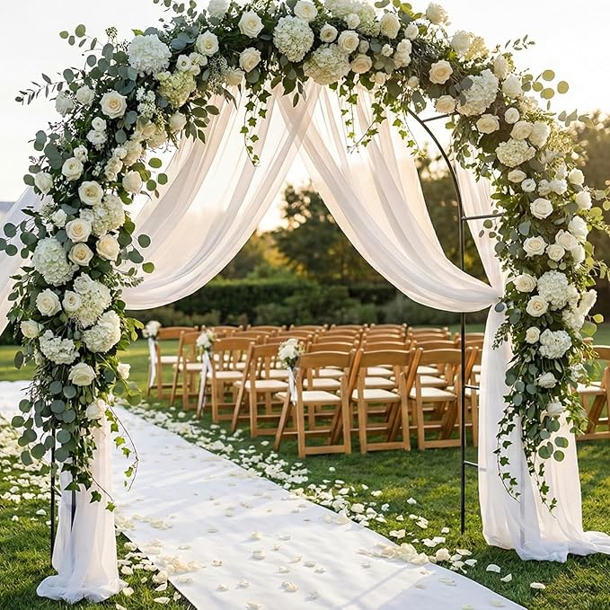 Metal Pergola Arbor, Outdoor Flower Garden Arch Trellis, Steel Garden Arbor for Climbing Plants, Wedding Decoration, 7'8" H x 4'5" W