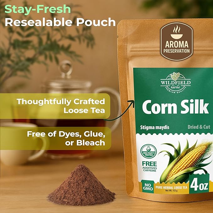 4 oz. Dry Corn Silk Tea Cornsilk Herb (Stigma Maydis) - 113g Corn Silk Tea Bags Herbal Barba De Maiz (Barba De Elote)