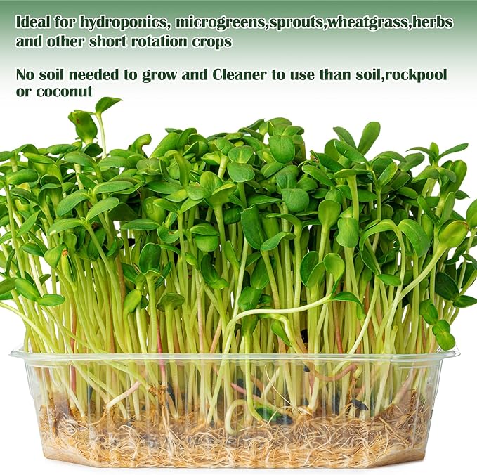 Emsiok 1Roll 10" X 79" Microgreen Grow Mat Natural Fiber Grow Mats Microgreens Grow Kit Hydroponic Pads Indoor Organic Production for Microgreen Starter Tray Wheatgrass Sprouts