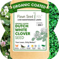 Flawn Seed Kits White Dutch Clover Seed, 1.1 Oz, Organic Coated, Natural Lawn, Ground Cover, Hunting Food Plot, Covers up to 250 Sqft