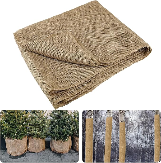 Burlap Plant Cover & Landscape Fabric - 40" x 12ft Roll - Natural Burlap for Weed Barrier, Frost Protection, Erosion Control, Garden & Landscaping Projects - Durable & Breathable Burlap Fabric