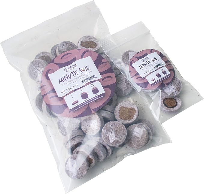 Pure Coco Coir Netted Seed Starting Pellets - 30mm - Pack of 50 - Renewable, Unamended - Superior to Peat Plugs - Self Contained Soil & Pot in One - Grow Garden Seedlings
