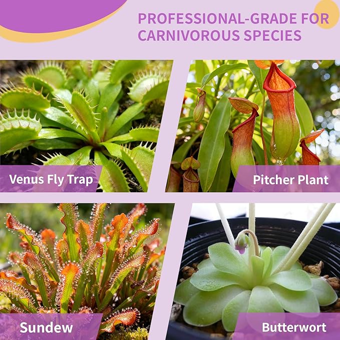 Premium Carnivorous Plant Soil for Venus Fly Trap Live Plants 4qt | New Upgraded Formula with High Drainage & Breathability