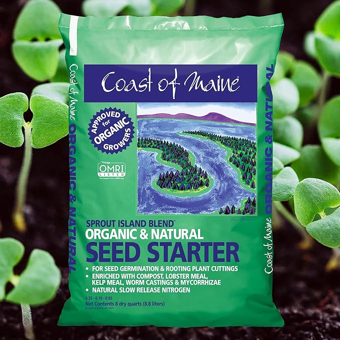 Coast of Maine (8qt) Sprout Island Blend, Organic & Natural Seed Starter for Seed Germination & Root Plant Cuttings