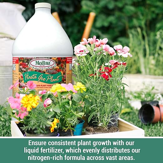 Medina HastaGro Plant Food 6-12-6 Liquid Fertilizer - Natural Plant Fertilizer for Healthy Growth - Food for Plant Nutrients & Vibrant Blooms - Promotes Root Development & Stronger Plants (1 Gal)