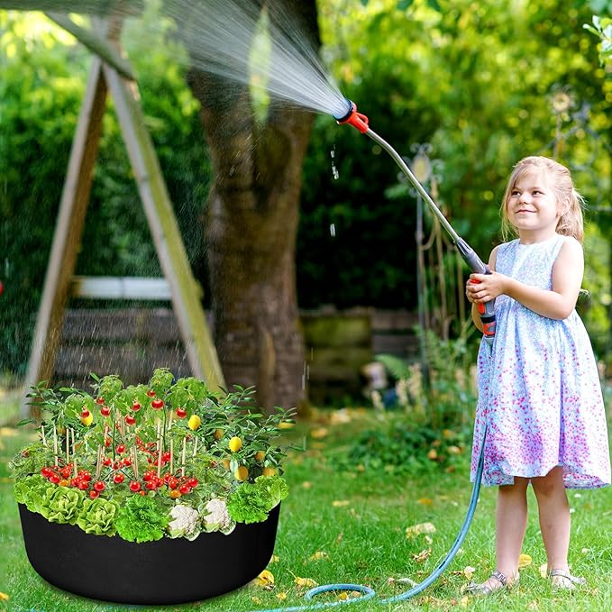 Zhehao 4 Pcs 15 Gallon Fabric Raised Planting Bed Round Garden Grow Bags Heavy Duty Breathable Fabric Raised Planter Container for Gardening Vegetables Herbs and Plants Outdoor