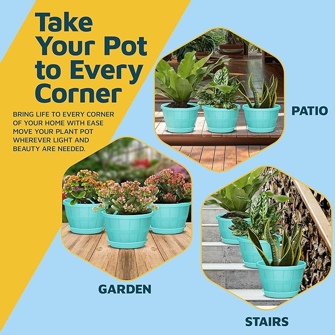 10-Inch Whiskey Barrel Planters Outdoor Pack of 2 - Durable Plastic Plant Pots for Indoor & Outdoor Use with Drainage & Saucer, Lightweight Rustic Barrel Planters for Flowers, Herbs & Small Plants