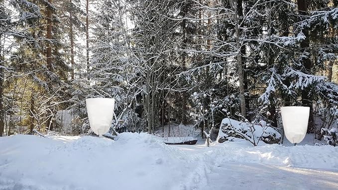 Famlife 4 Pack Plant Covers Freeze Protection - Frost Covers with Drawstring (31.5" x 47.3") Reusable Winter Plant Covers Freeze Protection - Frost Cloths for Outdoor Plants