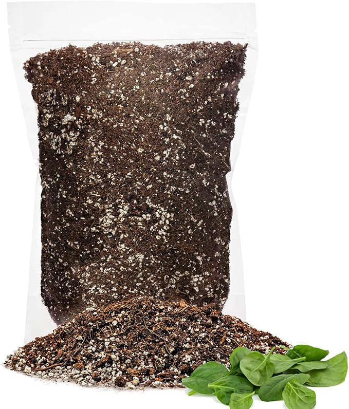 GARDENERA Premium Organic Potting Soil for Spinach - (1 Quart Bag)