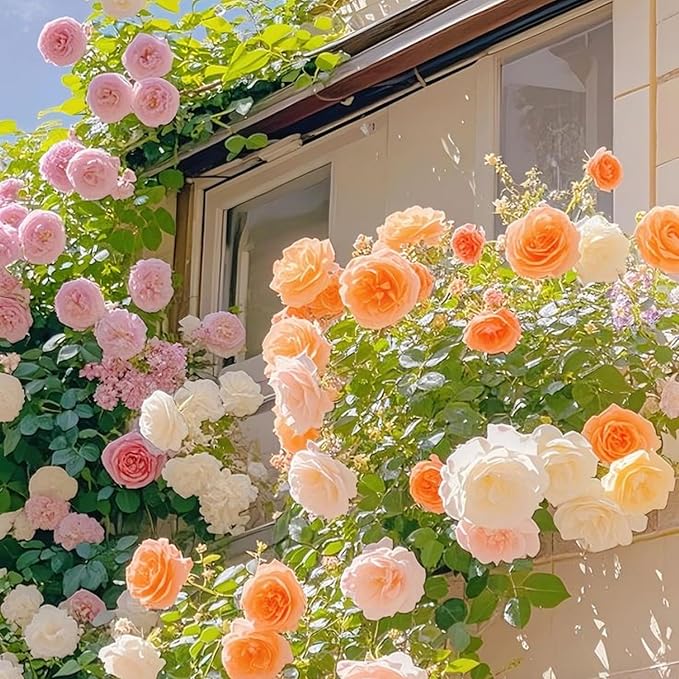 300 Mixed Color Climbing Rose Seeds for Planting Bush Perennial Shrub Heirloom Open Pollinated Flower Plant Seeds