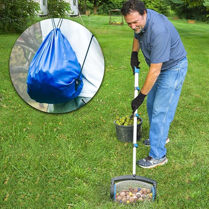 Zozen Nut Gatherer, Pecan Picker Upper, Walnut Picker Upper Roller, Side Opening Dump/Also Apply to Hickory Nuts, Chestnuts, Buckeyes, Golf, Butternuts, Objects Size 3/4'' to 2''; 1.5 Gallon