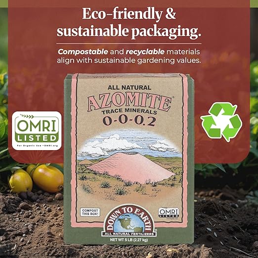 Down to Earth Azomite Powder & Granular Humic Acids | Volcanic Ash Mineral & Humic Acid | OMRI Listed | Ideal for Vegetable Gardens, Lawns, Beds, Row Crops & Containers | 5 lb Each