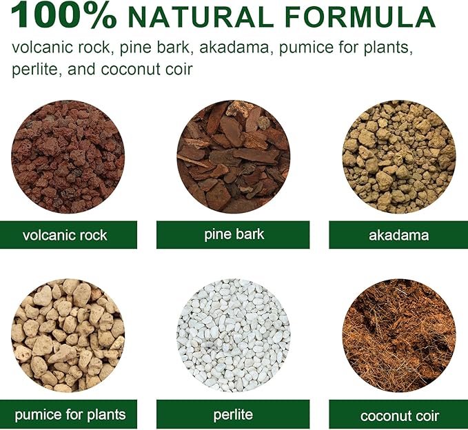 Premium Bonsai Soil Mix with Enhanced Aeration & Drainage 2qt - Professional Grade Potting Soil for Bonsai Pots