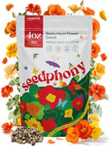 Nasturtium Seeds Pack 4 oz - 700 Non-GMO Heirloom Nasturtium Seeds for Planting, Perennial Flowers in Waterproof Seed Packet, Wildflower Seeds for Planting Garden Indoor & Outdoor Gardening