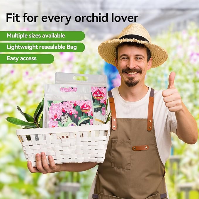 Orchid Bark Potting Mix with Pine Bark and Perlite, Fast Draining Orchid Soil for Healthy Roots, Ideal for Repotting Orchid and Orchid Bark for Indoor Plants (4 Quarts)