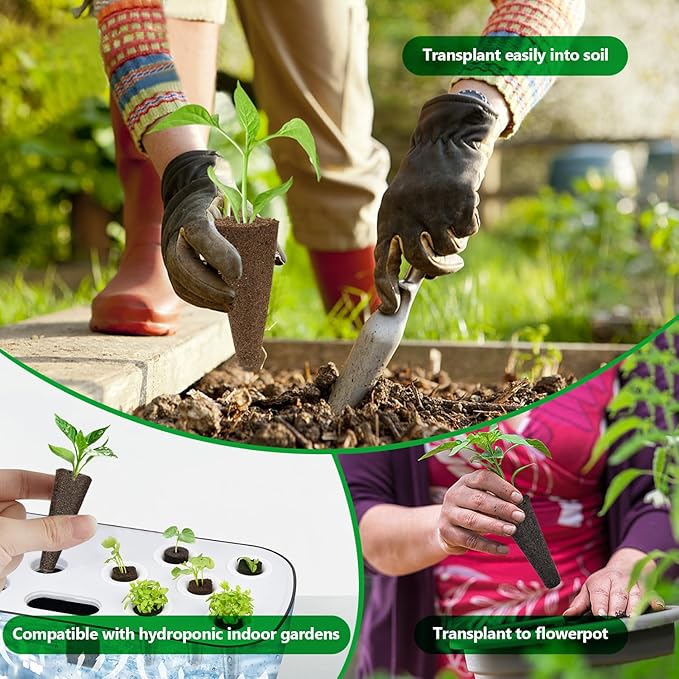 50 Pack Grow Sponges Replacement, Hydroponic Seed Starter Pods Compatible with AeroGarden, iDOO and Most Hydroponics Growing System, Root Growth Sponges for Indoor Garden