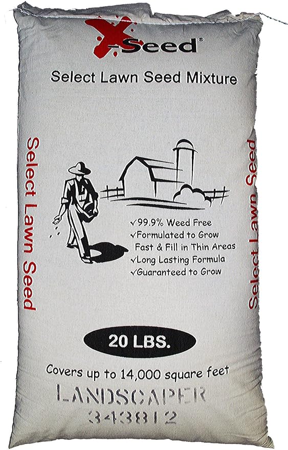 X-Seed Landscaper Mixture Grass Seed – All-Purpose Sun & Shade Mix with Fertilizer, Soil Improver, Lawn Care, & Erosion Control – Thrives in Many Conditions, Low-Maintenance – 20 lbs. Bag