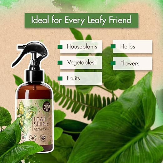 Leaf Shine Spray for Indoor Plants & Outdoor Plants - Plant Leaf Cleaner and Shine, Plant Shine Spray for Real Plants - Promotes Glossy, Vibrant Leaves - Leaf Cleaner for House Plants, 8 fl. oz.