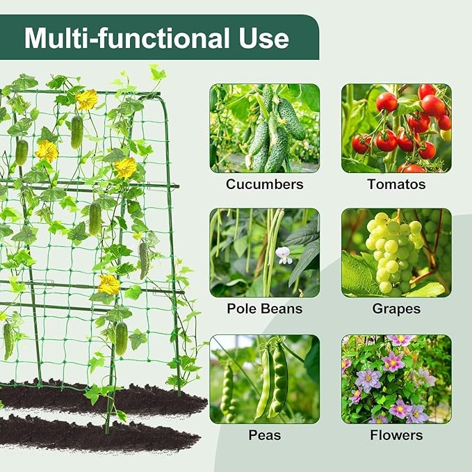 Outdoor Trellis for Climbing Plants Arch Tunnel U-Frame Trellis with Plant Support Clips for Grape Zucchini Plant Metal Tall, Green, MWM-11-U-120x160-GREEN