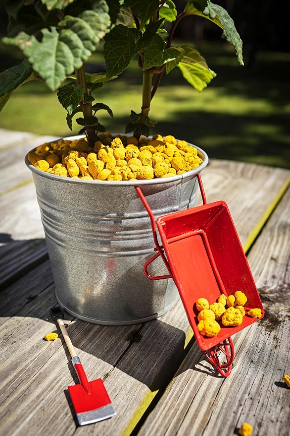Nature, Leca Clay Pebbles for Plants - Sustainable Expanded Clay Balls for Healthy Roots, Handmade in Colombia, Ideal for Hydroponics, Indoor Gardens, and Moisture Retention, 32 Oz (Yellow)