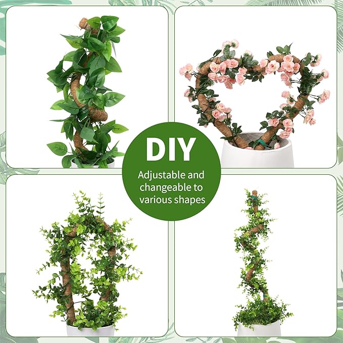 2 Pack Moss Pole, LveSunny 29 Inch Bendable Moss Pole Monstera Plant Support, More Flexible and Corrosion-Resistant Moss Poles for Climbing Plants, Suitable for Potted Plants