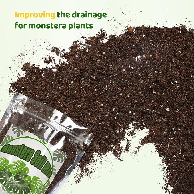 Monstera Potting Soil 10qt - Premium Tropical Blend with Rapid Drainage for Growing and Repotting Monstera Deliciosa (Split-Leaf Philodendron) and Swiss Cheese Plants